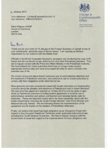 Samer Issawi letter from Alistair Burt Samer Issawi letter from Alistair Burt