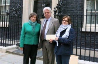 Outside Downing Street on Nakba day